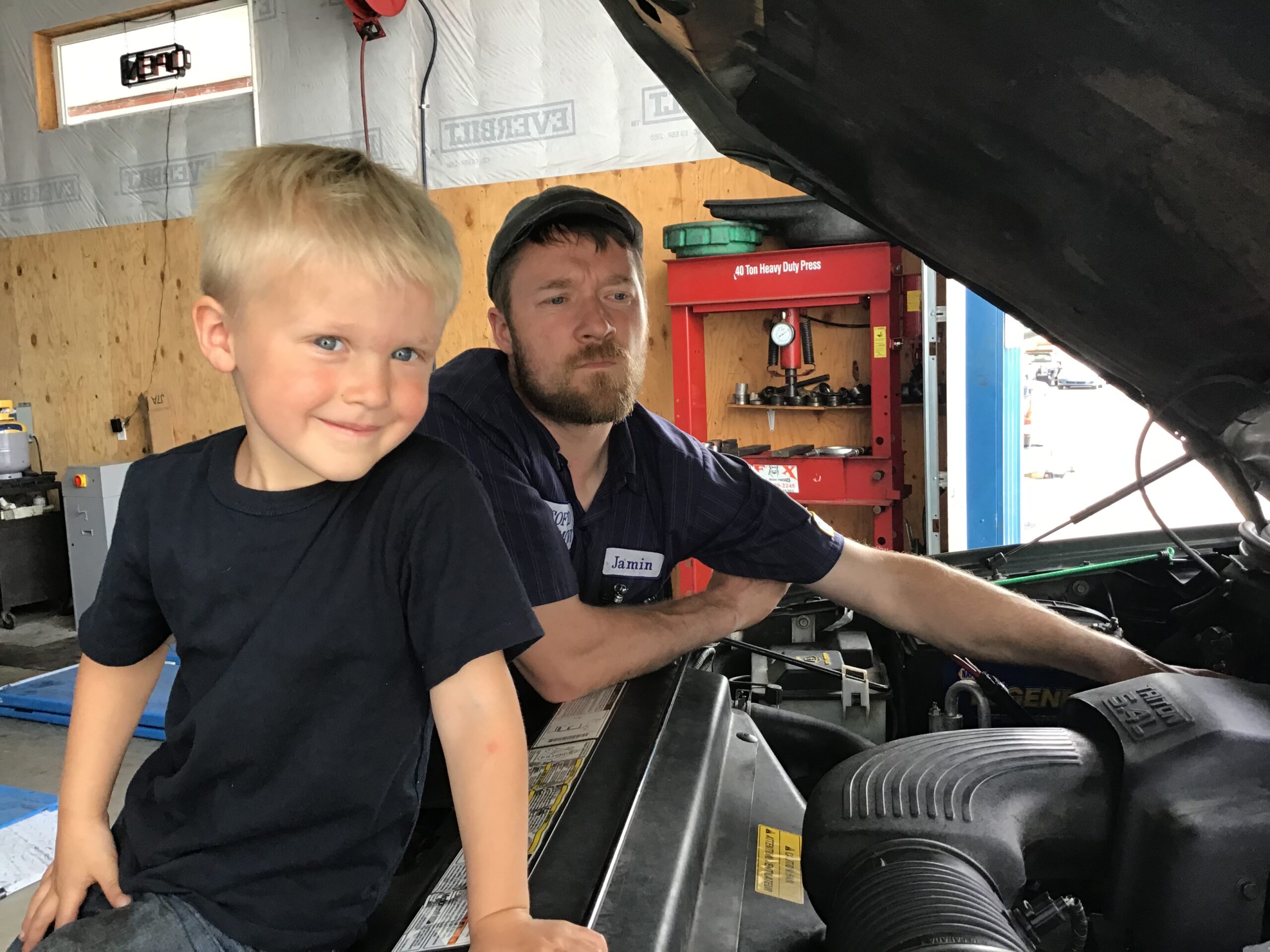 Jamin of Scofield Automotive in Roseburg and Green, OR with his son Jed