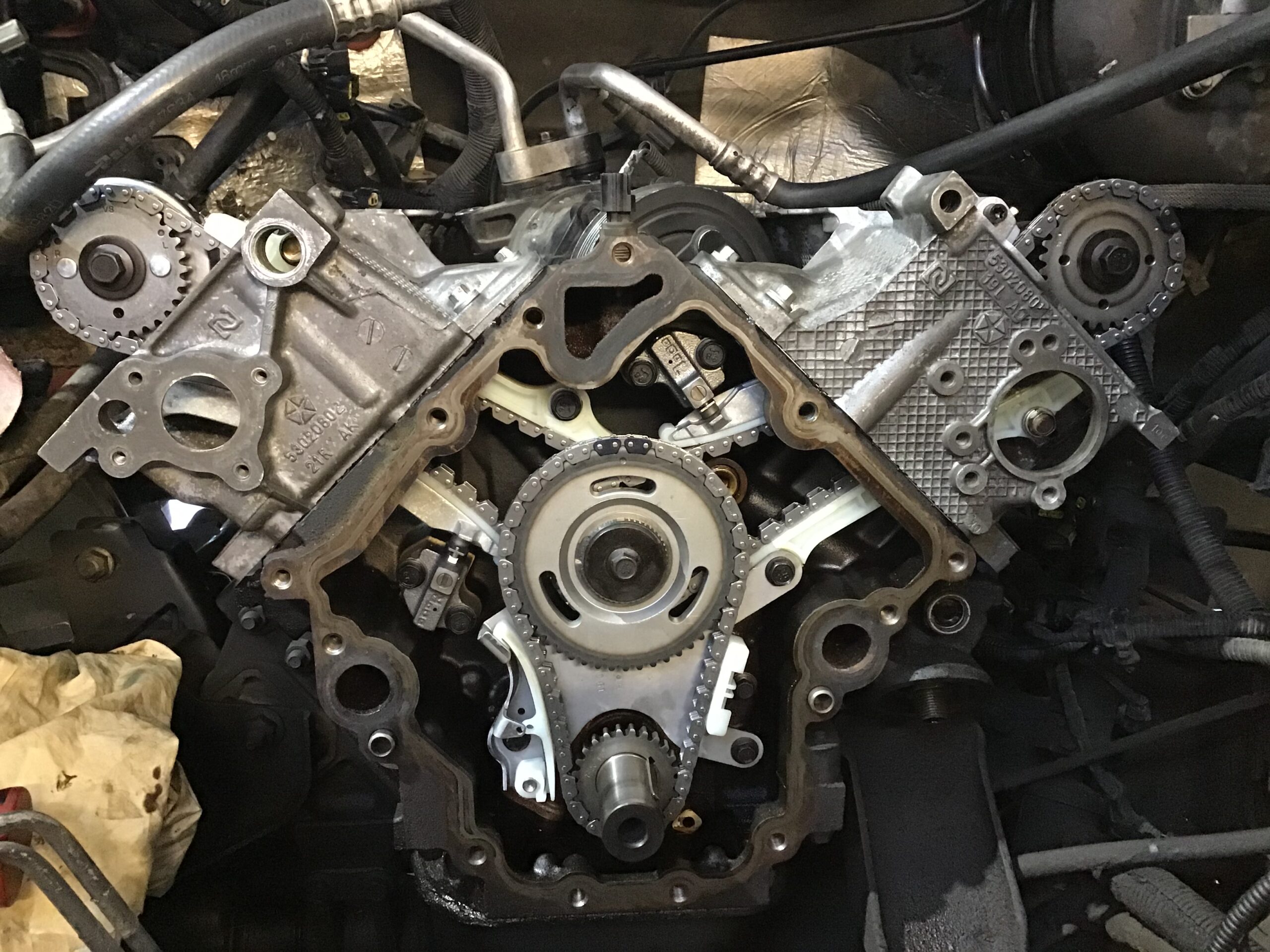 Image of a timing chain job done by Scofield Automotive of Roseburg and Green, OR